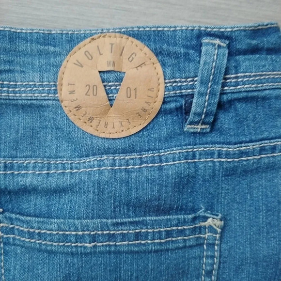 Voltige Denim Blue  Jean Mini Skirt, 26 - Picture 5 of 6